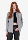 thumb-Afficher les détails de Chemise À Manches Longues Gris Regular Fit Droit Uni Femme