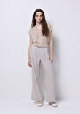 thumb-Afficher les détails de T-shirt À Manches Courtes Beige Regular Fit Droit Femme