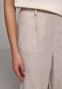 thumb-Afficher les détails de Pantalon Beige Wide Leg Low Rise En Uni Regular Fit Femme