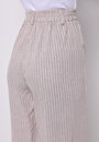 thumb-Afficher les détails de Pantalon Beige Wide Leg Low Rise En Uni Regular Fit Femme