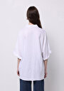 thumb-Afficher les détails de Chemise À Manches Longues Blanc Relaxed Fit Droit Uni Femme