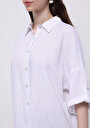 thumb-Afficher les détails de Chemise À Manches Longues Blanc Relaxed Fit Droit Uni Femme