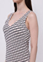 thumb-Afficher les détails de Robe Ecru Regular Fit  Mdi Jacquard Femme