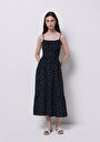 thumb-Afficher les détails de Robe Marine Regular Fit Sans Manches Mdi Sergé Femme