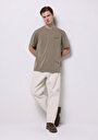 thumb-Afficher les détails de T-shirt À Manches Courtes Beige Comfort Fit Droit Homme