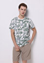 thumb-Afficher les détails de T-shirt À Manches Courtes Vert Regular Fit Imprimé Homme
