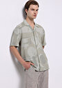 thumb-Afficher les détails de Chemise À Manches Courtes Vert Imprimé Regular Fit Homme