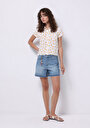 thumb-Afficher les détails de Ecru Imprimé Slim Fit Femme