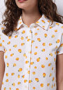 thumb-Afficher les détails de Ecru Imprimé Slim Fit Femme