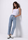 thumb-Afficher les détails de 884 Lauren Pantalon  Straight Leg High Rise En Jean Straight Fit Femme