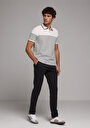 thumb-Afficher les détails de Pantalon Gris Straight Leg Medium Rise En Gabardine Slim Fit Homme