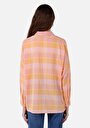 thumb-Afficher les détails de Chemise À Manches Longues Saumon Relaxed Fit Plaid Ratière Femme