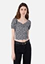 thumb-Afficher les détails de T-shirt À Manches Courtes Noir Slim Fit  Femme