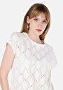 thumb-Afficher les détails de T-shirt À Manches Courtes Blanc Regular Fit Droit Femme