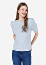thumb-Afficher les détails de T-shirt À Manches Courtes Bleu Regular Fit Droit Femme