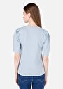 thumb-Afficher les détails de T-shirt À Manches Courtes Bleu Regular Fit Droit Femme