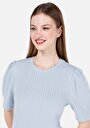 thumb-Afficher les détails de T-shirt À Manches Courtes Bleu Regular Fit Droit Femme