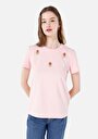 thumb-Afficher les détails de T-shirt À Manches Courtes Rose Regular Fit Imprimé Femme