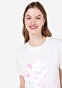 thumb-Afficher les détails de T-shirt À Manches Courtes Blanc Regular Fit Imprimé Femme