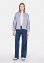 thumb-Afficher les détails de Chemise À Manches Longues Bleu Relaxed Fit Rayé Uni Femme