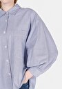 thumb-Afficher les détails de Chemise À Manches Longues Bleu Relaxed Fit Rayé Uni Femme