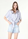 thumb-Afficher les détails de Chemise À Manches Courtes Bleu  Regular Fit Femme