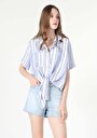 thumb-Afficher les détails de Chemise À Manches Courtes Bleu  Regular Fit Femme