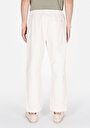 thumb-Afficher les détails de Pantalon Blanc Loose Leg Medium Rise En Gabardine Relaxed Fit Homme