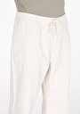 thumb-Afficher les détails de Pantalon Blanc Loose Leg Medium Rise En Gabardine Relaxed Fit Homme