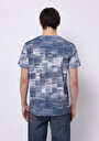 thumb-Afficher les détails de T-shirt À Manches Courtes Bleu Regular Fit Imprimé Homme