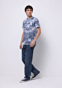 thumb-Afficher les détails de T-shirt À Manches Courtes Bleu Regular Fit Imprimé Homme