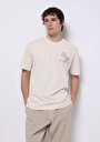 thumb-Afficher les détails de T-shirt À Manches Courtes Beige Comfort Fit Droit Homme