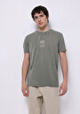thumb-Afficher les détails de T-shirt À Manches Courtes Kaki Regular Fit Droit Homme