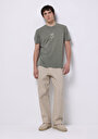thumb-Afficher les détails de T-shirt À Manches Courtes Kaki Regular Fit Droit Homme