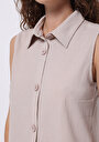 thumb-Afficher les détails de Beige Droit Slim Fit Femme