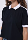 thumb-Afficher les détails de Chemise Polo À Manches Courtes Marine Droit Regular Fit Femme