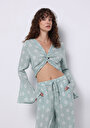 thumb-Afficher les détails de Chemisier À Manches Longues Vert Slim Fit Femme