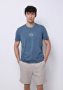 thumb-Afficher les détails de T-shirt À Manches Courtes Bleu Regular Fit Droit Homme