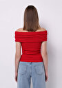 thumb-Afficher les détails de Blouse À Manches Courtes Rouge Slim Fit Sans Manches Femme