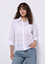 thumb-Afficher les détails de Chemise À Manches Longues Blanc Regular Fit Brodé Uni Femme