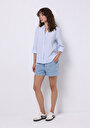 thumb-Afficher les détails de Chemise À Manches Longues Bleu Regular Fit Rayé Uni Femme