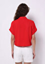 thumb-Afficher les détails de Chemise À Manches Courtes Rouge Droit Regular Fit Femme