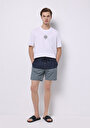 thumb-Afficher les détails de Short De Bain Bleu Slim Fit Doublé Homme