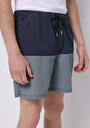 thumb-Afficher les détails de Short De Bain Bleu Slim Fit Doublé Homme