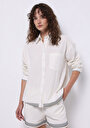 thumb-Afficher les détails de Chemise À Manches Longues Blanc Regular Fit Brodé Uni Femme