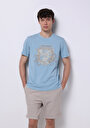 thumb-Afficher les détails de T-shirt À Manches Courtes Bleu Regular Fit Droit Homme