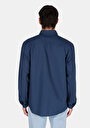 thumb-Afficher les détails de Chemise À Manches Longues Marine Regular Fit Droit Lin Homme