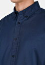 thumb-Afficher les détails de Chemise À Manches Longues Marine Regular Fit Droit Lin Homme