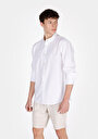 thumb-Afficher les détails de Chemise À Manches Longues Blanc Regular Fit Droit Lin Homme