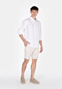 thumb-Afficher les détails de Chemise À Manches Longues Blanc Regular Fit Droit Lin Homme